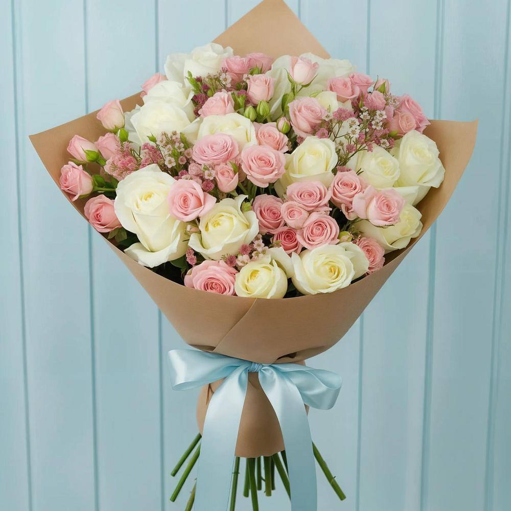 Букет цветов из: Розы в Молодежный