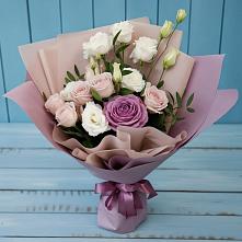 Букет цветов из:  Розы и Лизиантусы #REPLACE_PRED# Молодежный