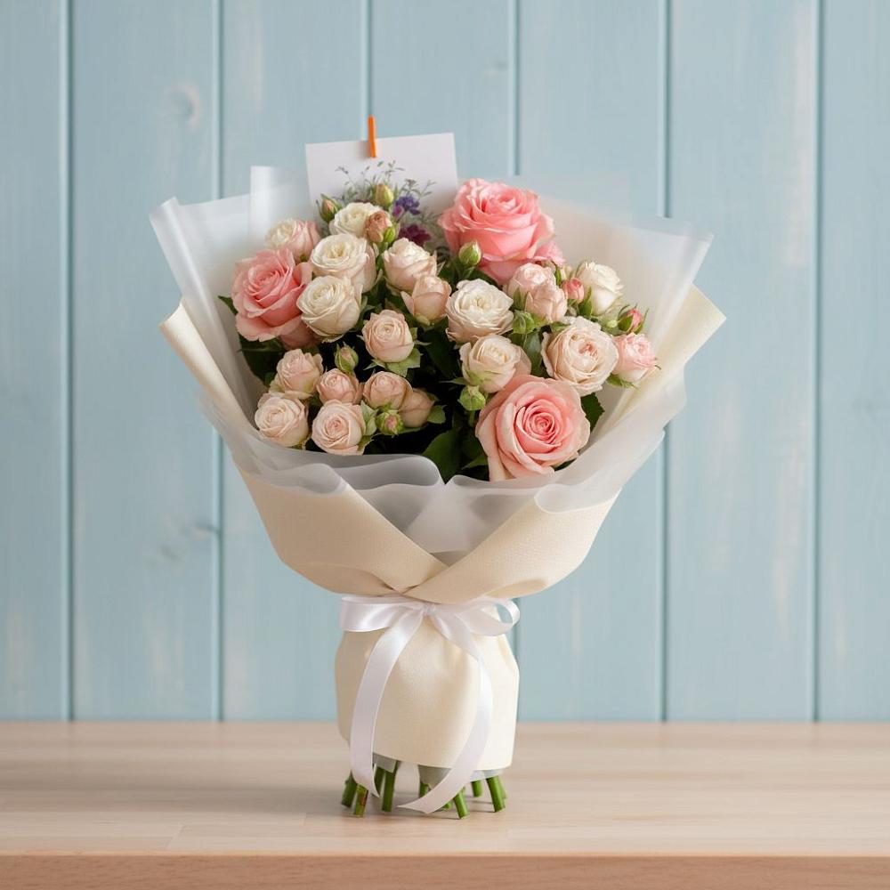 Букет цветов из: Розы в Молодежный