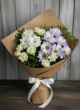 Букет цветов из:  Хризантемы и Розы в Молодежный