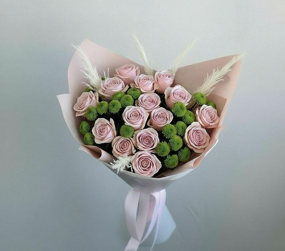 Букет цветов из: Розы и Хризантемы в Молодежный