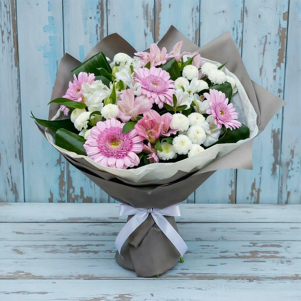 Букет цветов из: Герберы, Альстромерии и Хризантемы в Молодежный