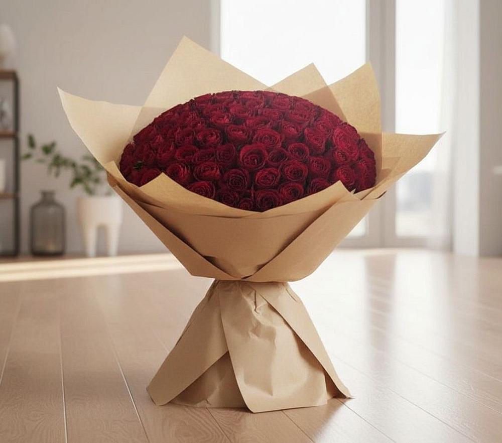 Букет 101 Красная роза в Молодежный