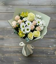 Букет цветов из:  Альстромерии, Розы и Хризантемы в Молодежный