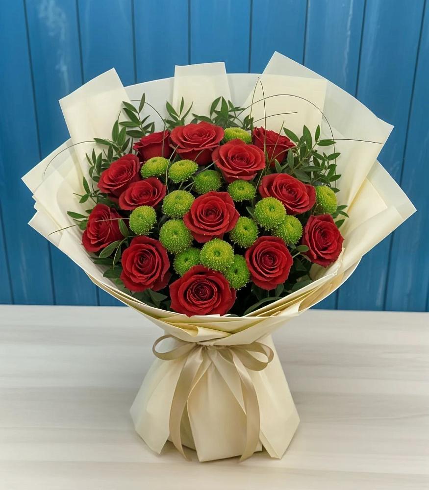 Букет цветов из: Розы и Хризантемы в Молодежный